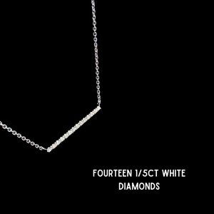 1/5ct White Diamond Bar Necklace